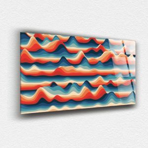 Dalgalı Renkler Cam Tablo