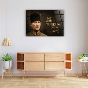 Atatürk Ne Mutlu Türküm Diyene Cam Tablo - Görsel 2