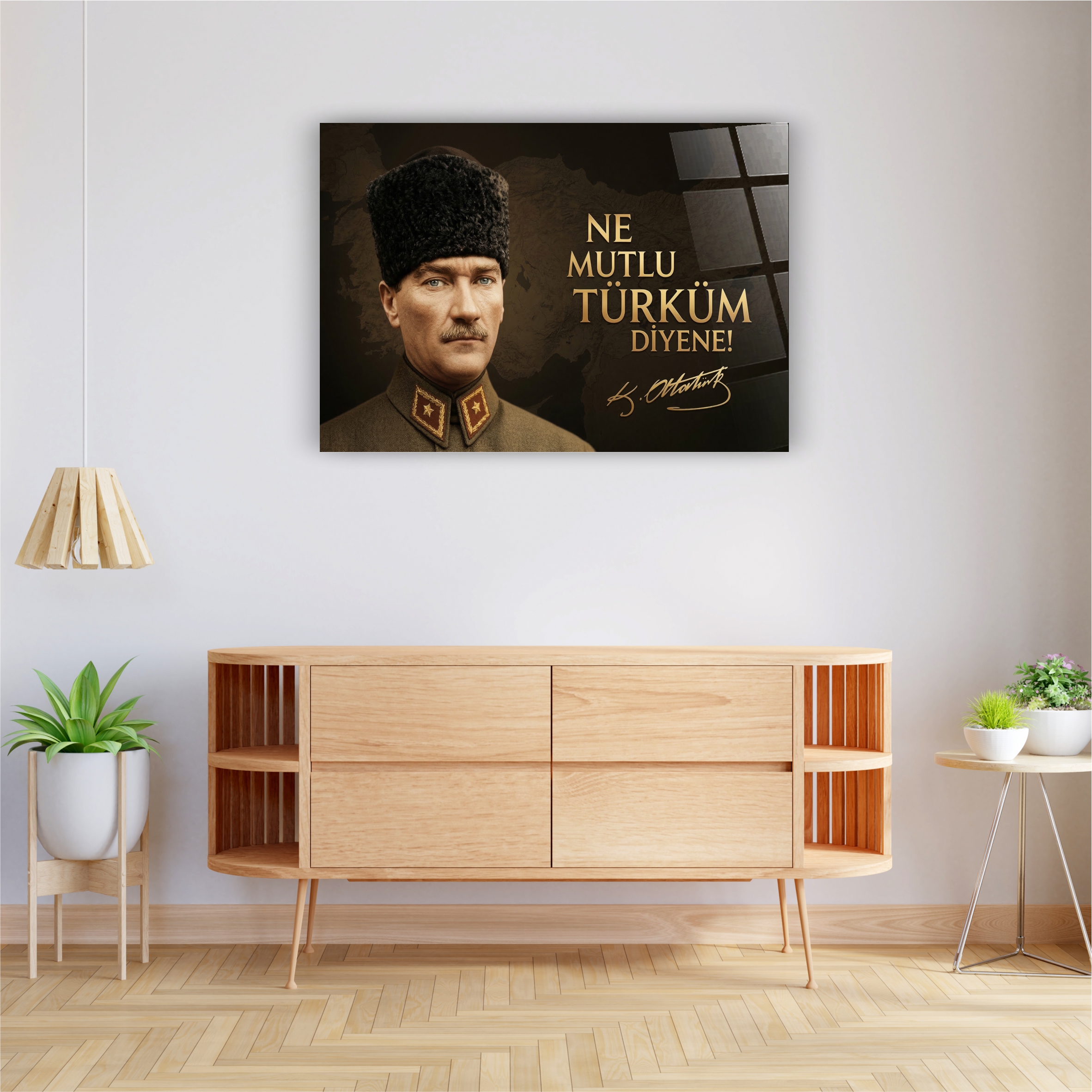 Atatürk Ne Mutlu Türküm Diyene Cam Tablo - Görsel 2