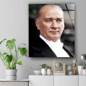 Atatürk Portre Cam Tablo - Görsel 2