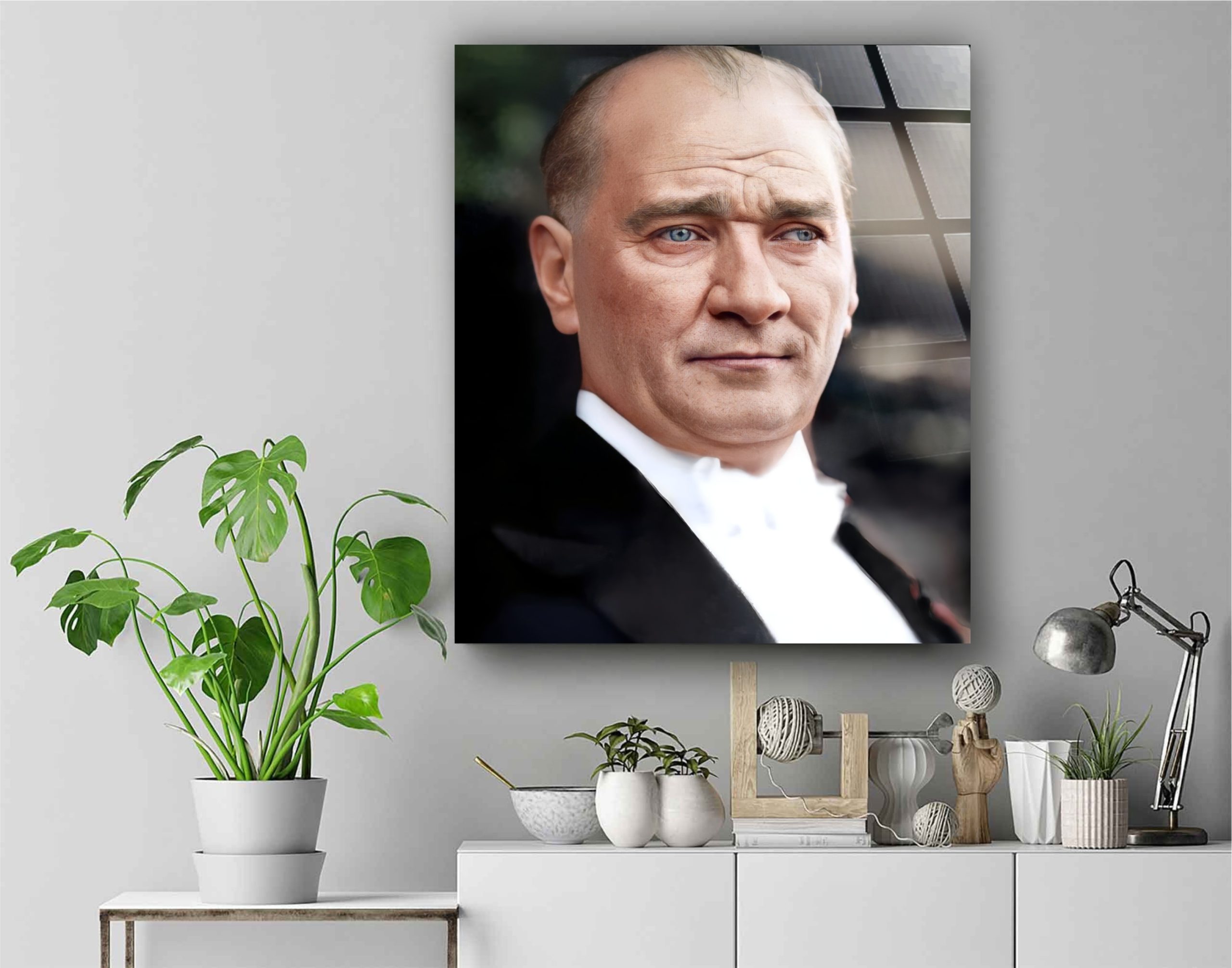 Atatürk Portre Cam Tablo - Görsel 2