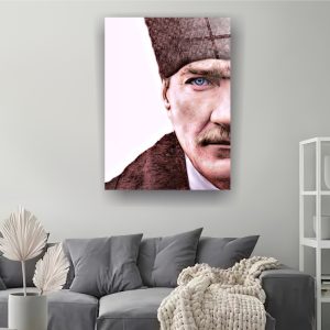 Atatürk Portre 3 Cam Tablo - Görsel 3