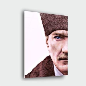 Atatürk Portre 3 Cam Tablo - Görsel 2
