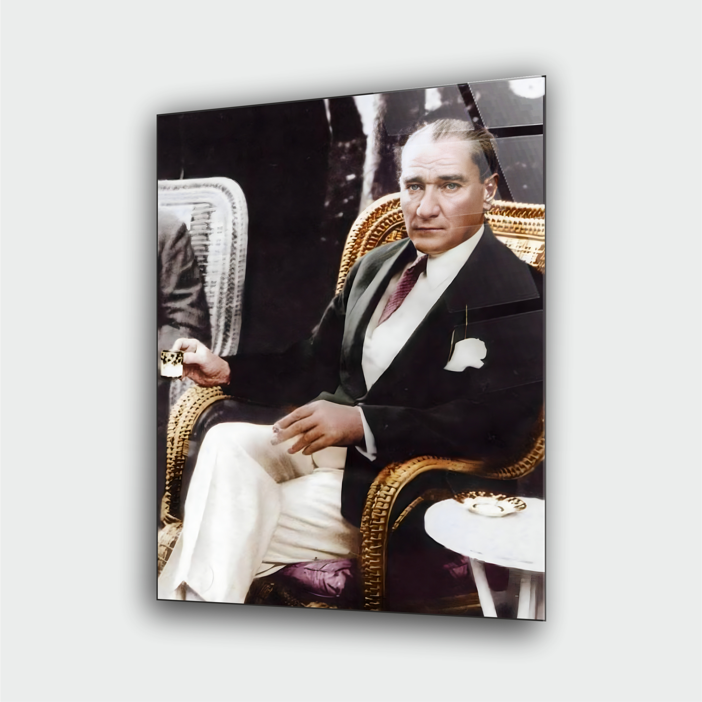 Atatürk Türk Kahvesi Cam Tablo