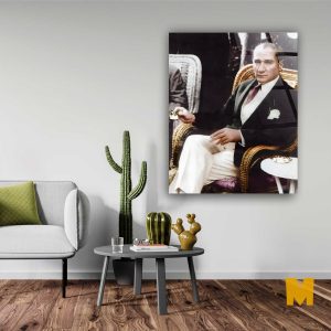 Atatürk Türk Kahvesi Cam Tablo - Görsel 4