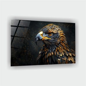 Kartal Portre Cam Tablo - Görsel 3