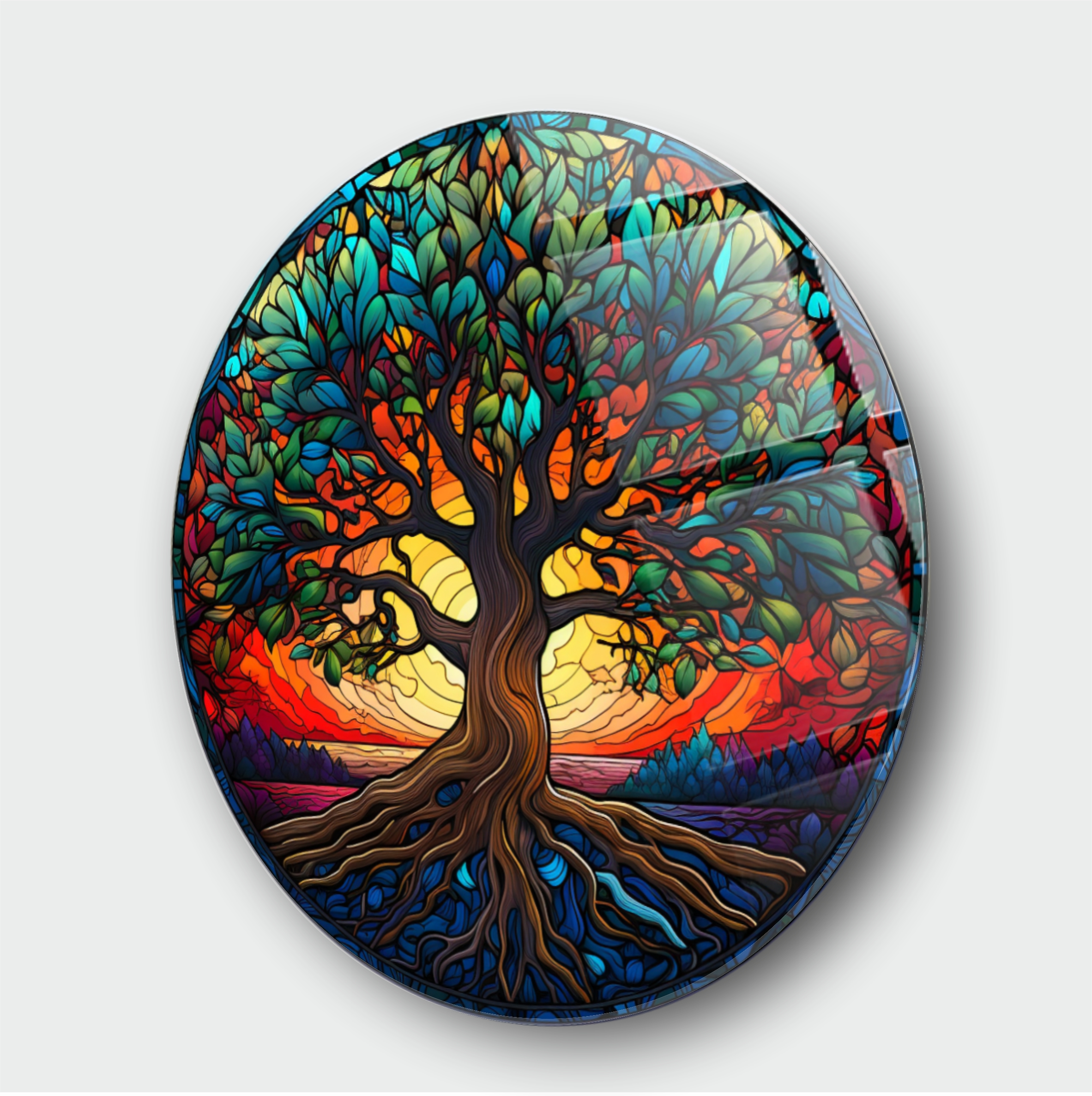 Renkli Ağaç Cam Tablo M1 - Görsel 3