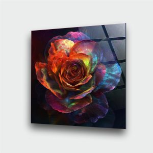 Dijital Sanat Gül Cam Tablo