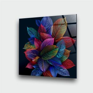 Renkli Yapraklar Cam Tablo