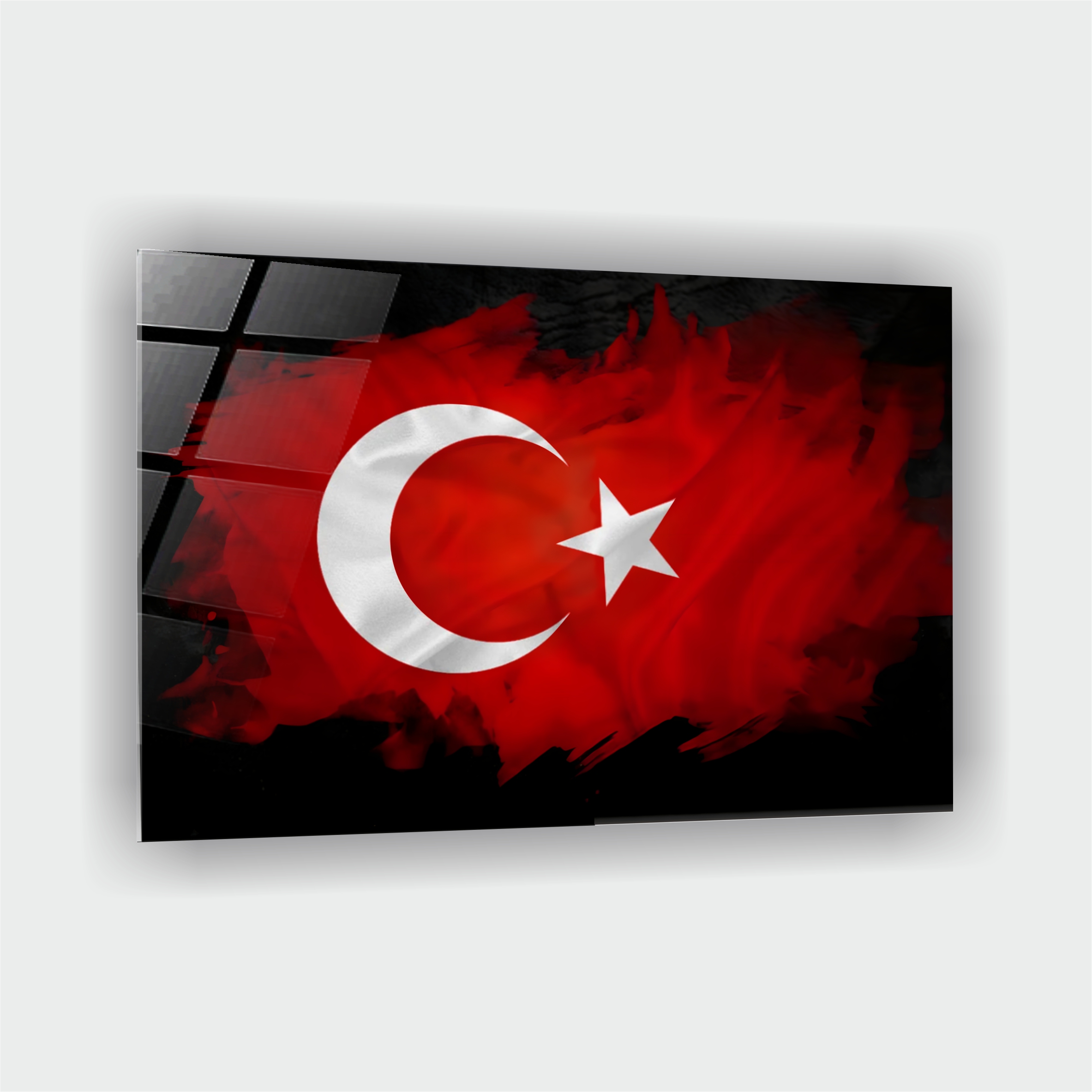 Türk Bayrağı Cam Tablo M1 - Görsel 3