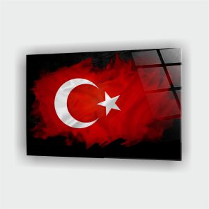 Türk Bayrağı Cam Tablo M1