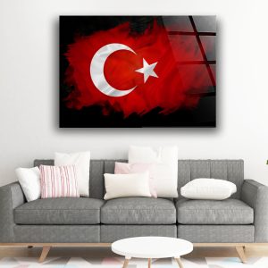 Türk Bayrağı Cam Tablo M1 - Görsel 4