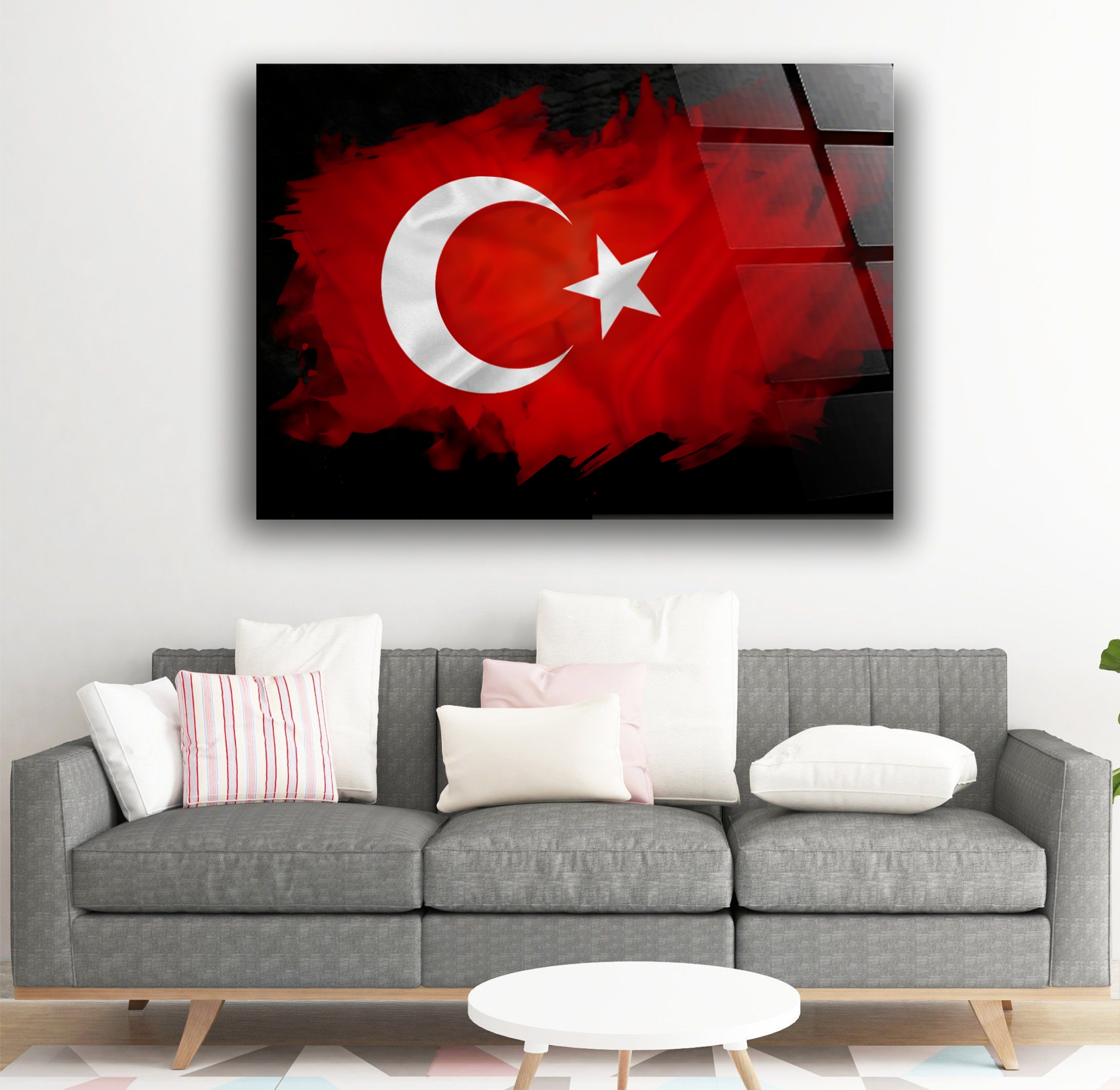 Türk Bayrağı Cam Tablo M1 - Görsel 4