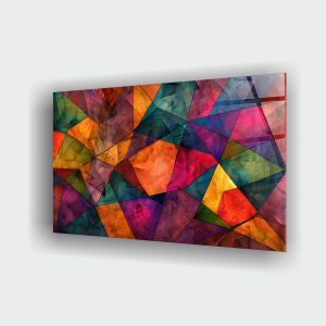 Renkli Geometric Mozaik Cam Tablo