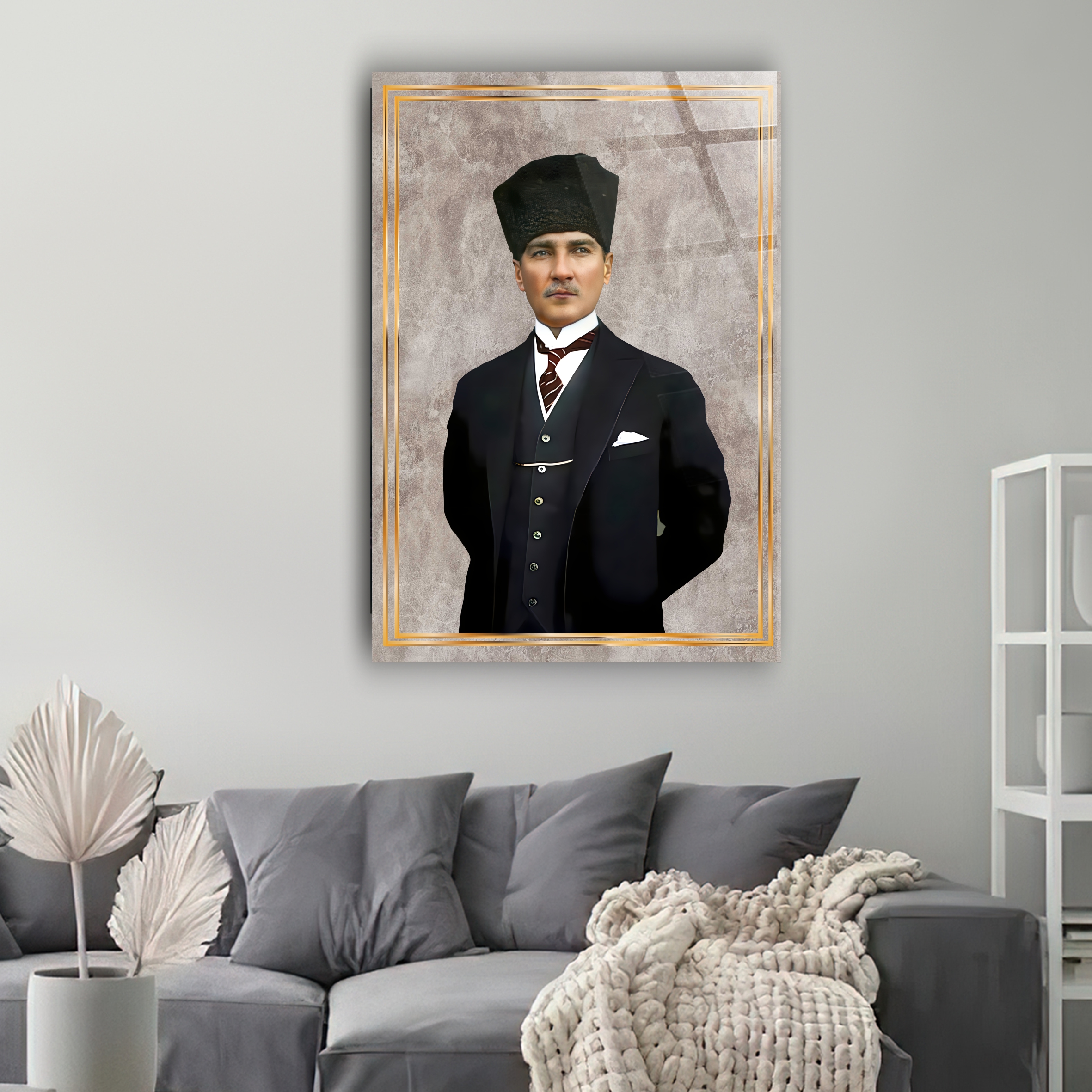 Mustafa Kemal Atatürk Cam Tablo - Görsel 3