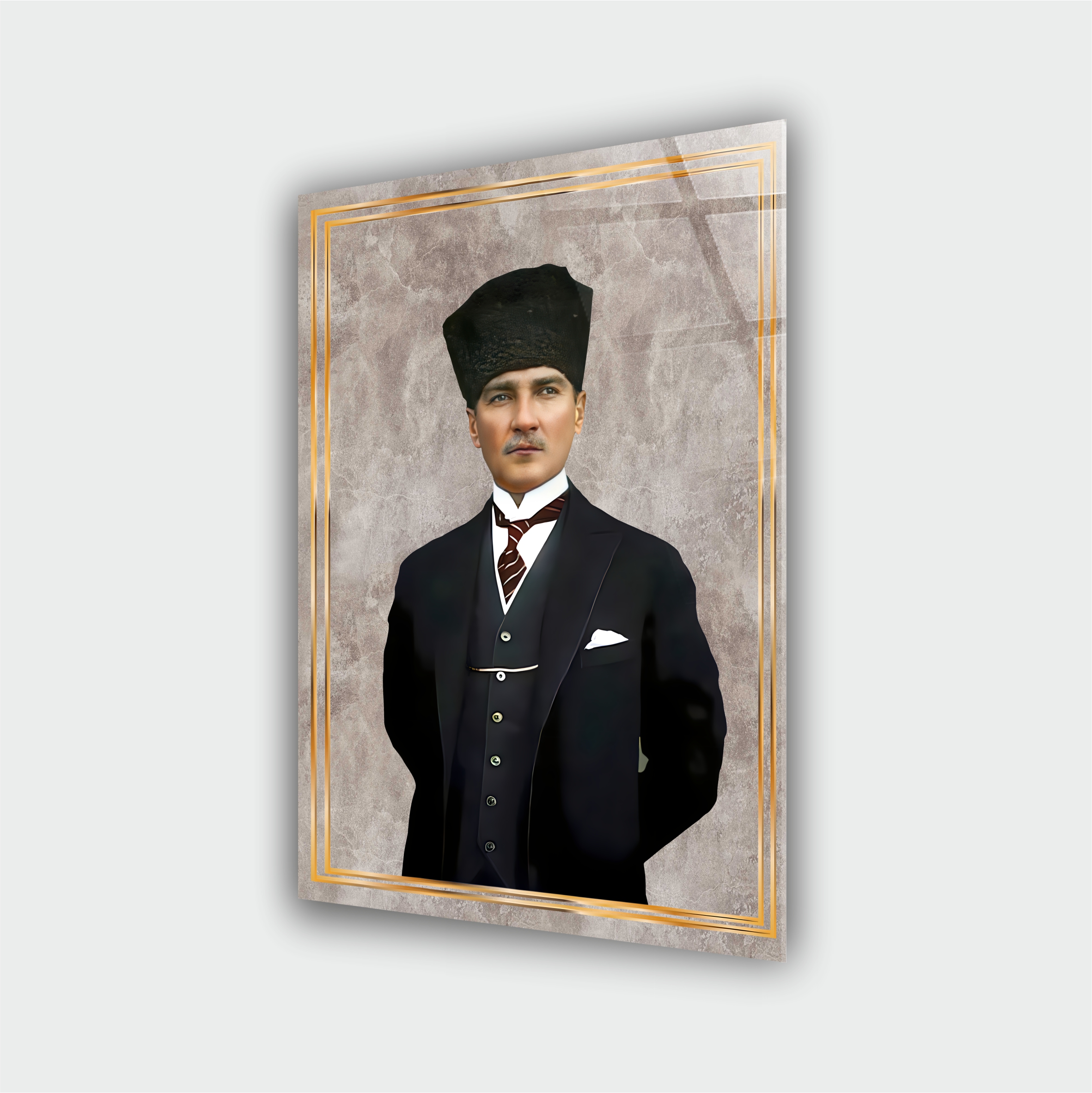 Mustafa Kemal Atatürk Cam Tablo - Görsel 2