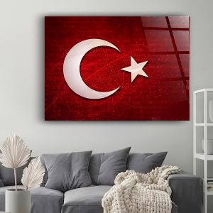 Türk Bayrağı Cam Tablo - Görsel 3