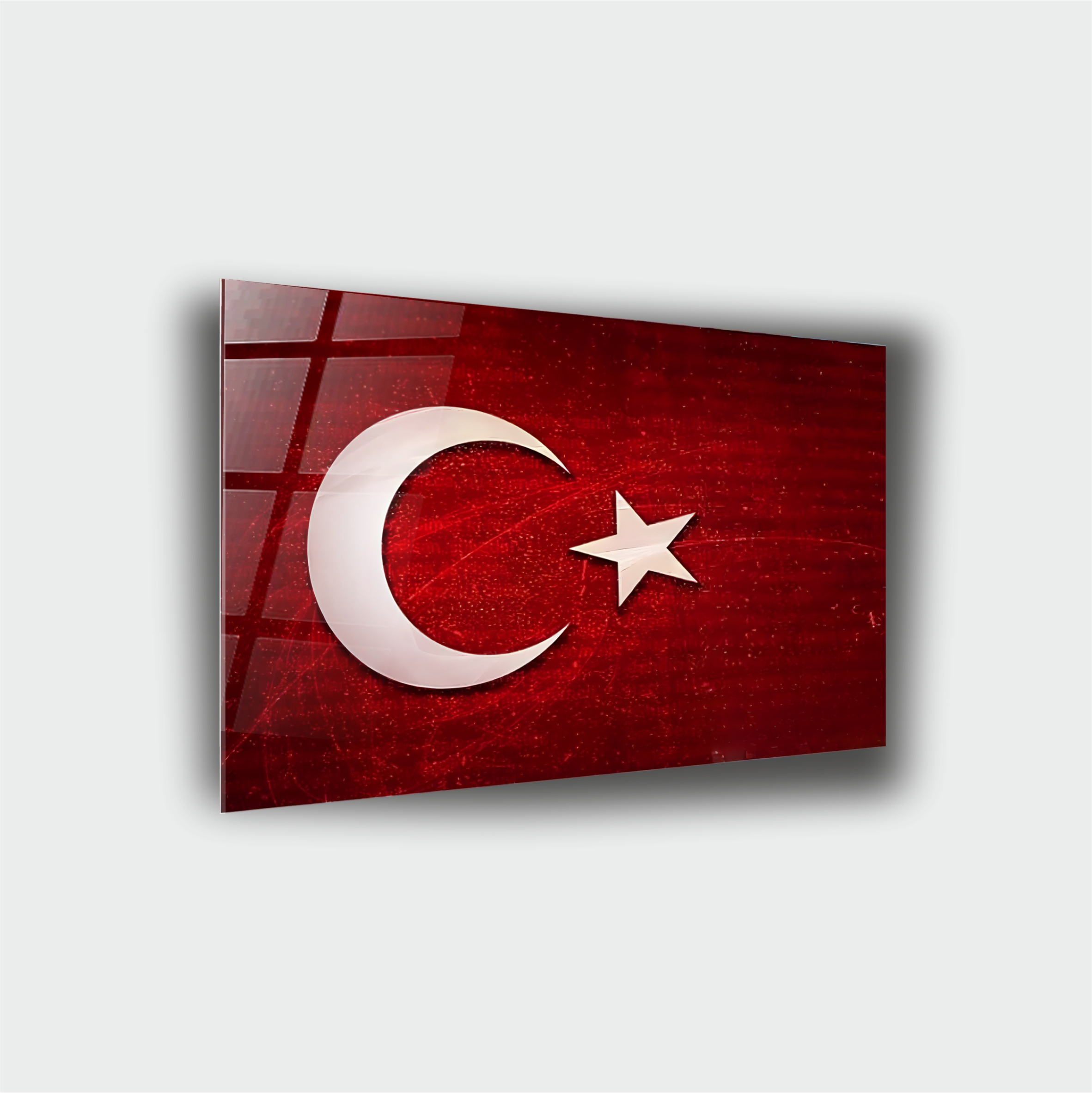 Türk Bayrağı Cam Tablo