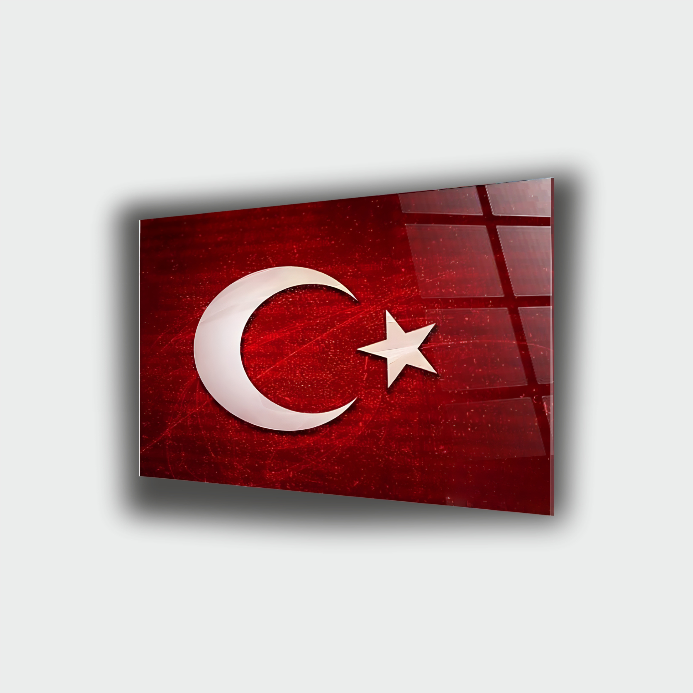 Türk Bayrağı Cam Tablo - Görsel 2