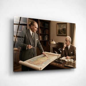Atatürk İsmet İnönü Cam Tablo