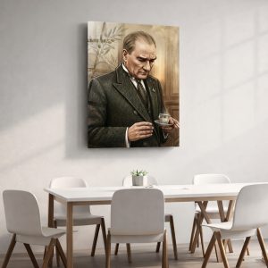 Mustafa Kemal Atatürk Dijital Sanat Cam Tablo 2 - Görsel 4