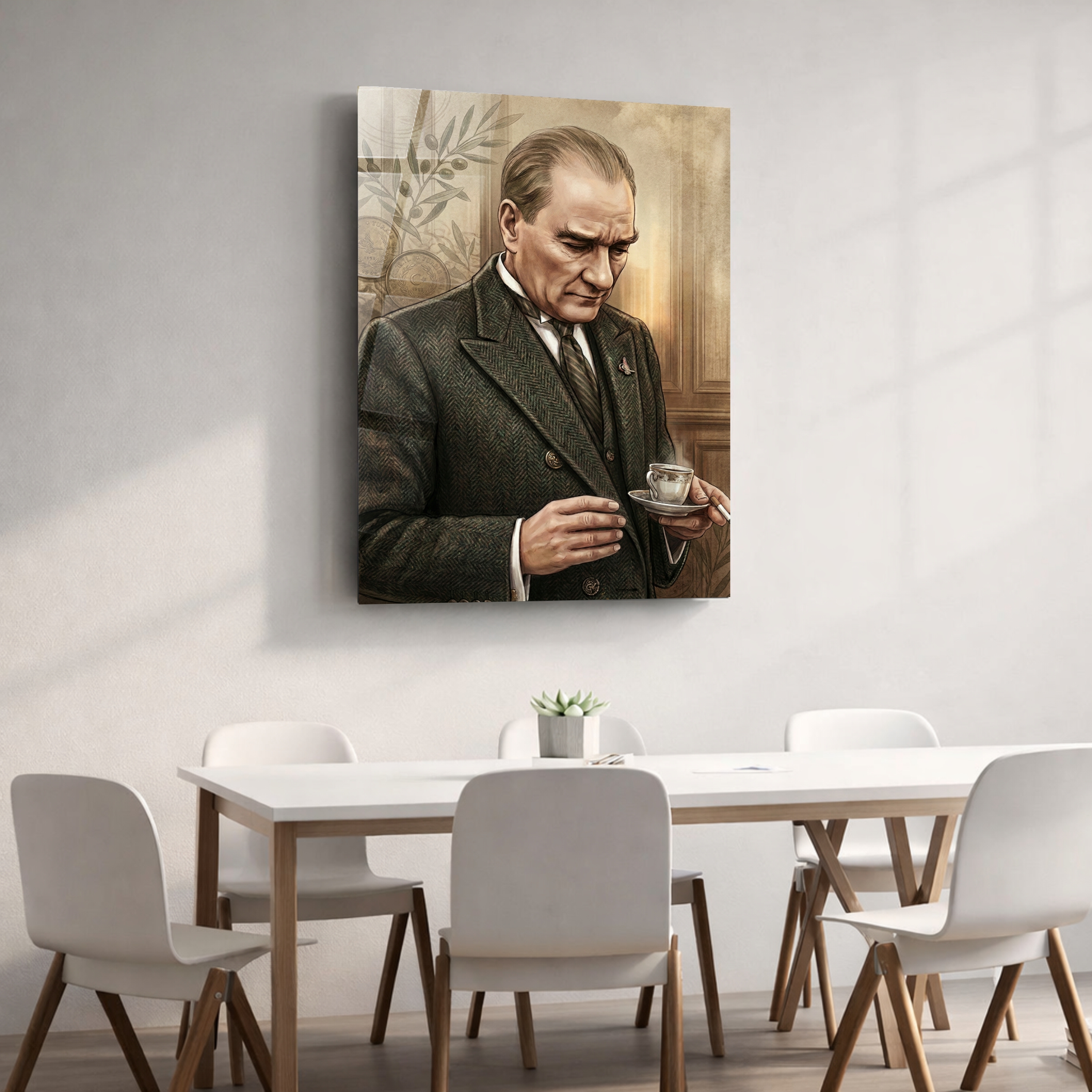 Mustafa Kemal Atatürk Dijital Sanat Cam Tablo 2 - Görsel 4