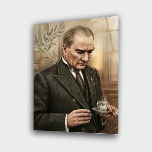Mustafa Kemal Atatürk Dijital Sanat Cam Tablo 2 - Görsel 2