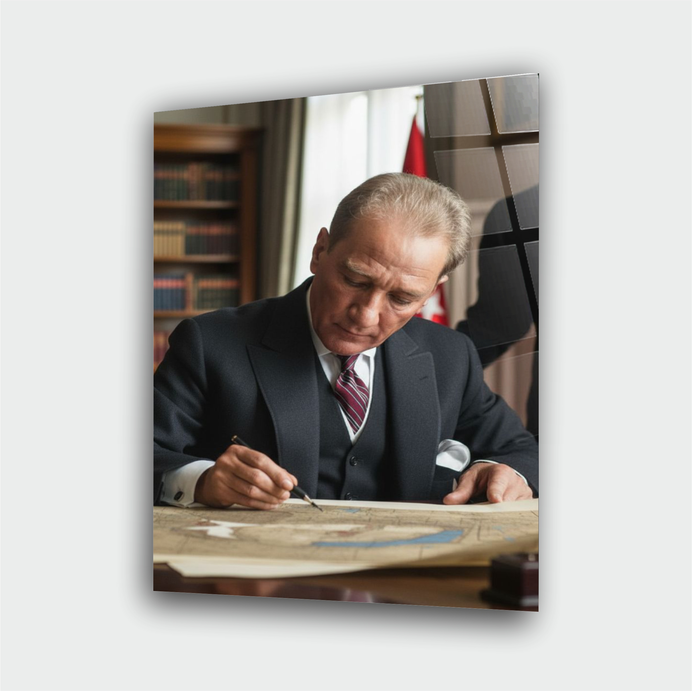 Atatürk Cam Tablo – Çerçevesiz UV Baskı