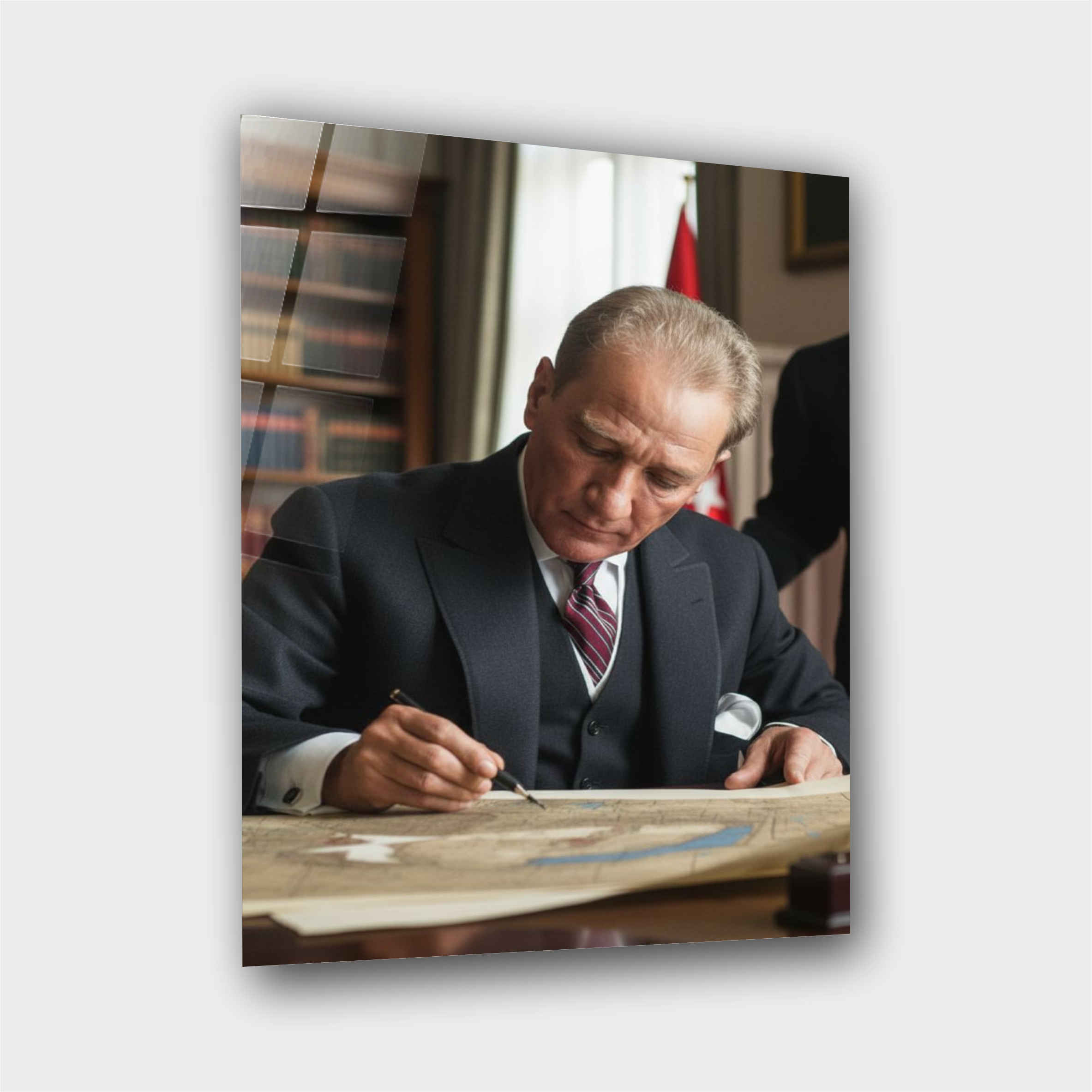 Atatürk Cam Tablo – Çerçevesiz UV Baskı - Görsel 2