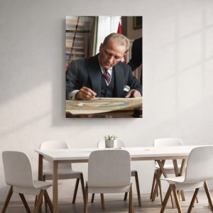 Atatürk Cam Tablo – Çerçevesiz UV Baskı - Görsel 4