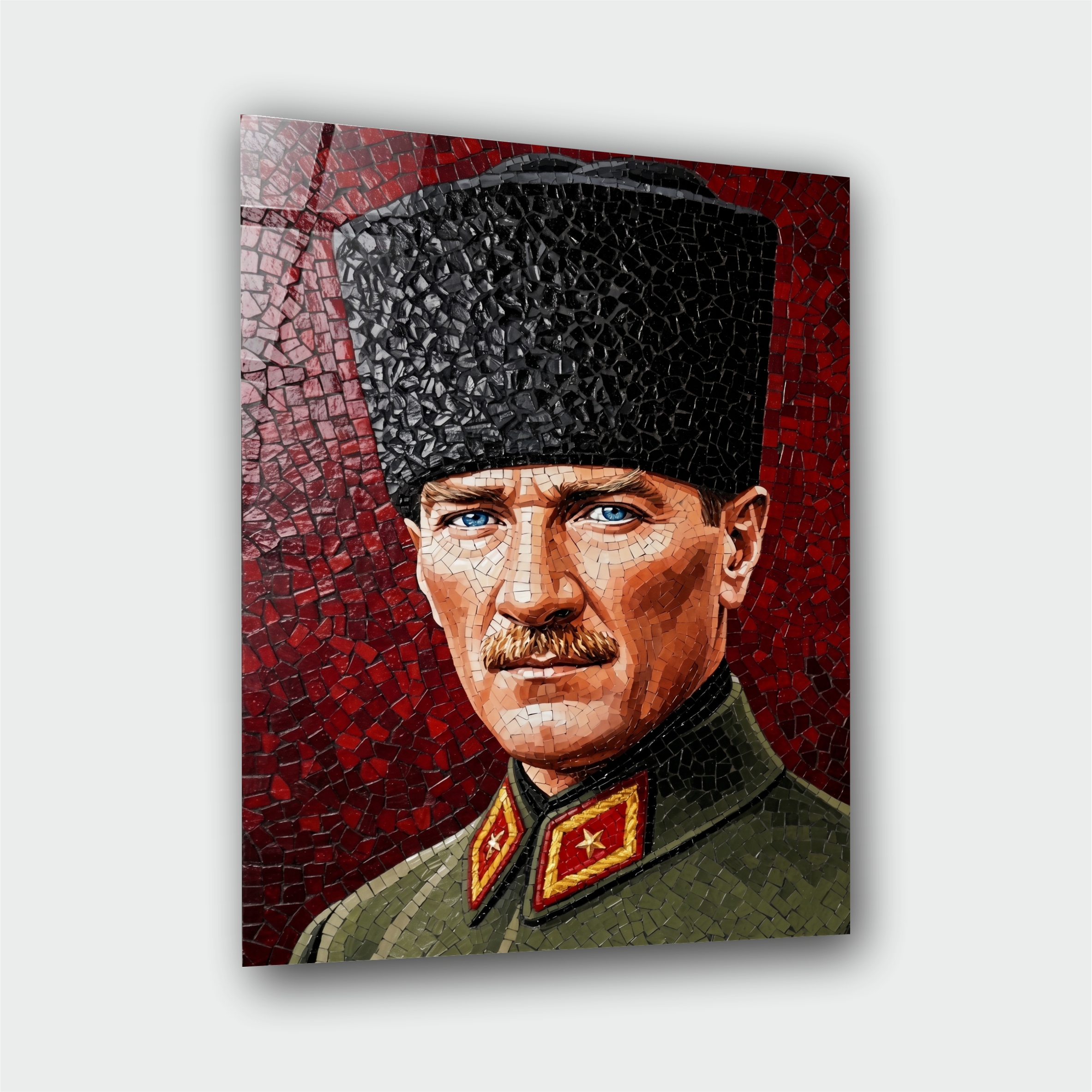 Atatürk Cam Tablo - Çerçevesiz UV Baskı