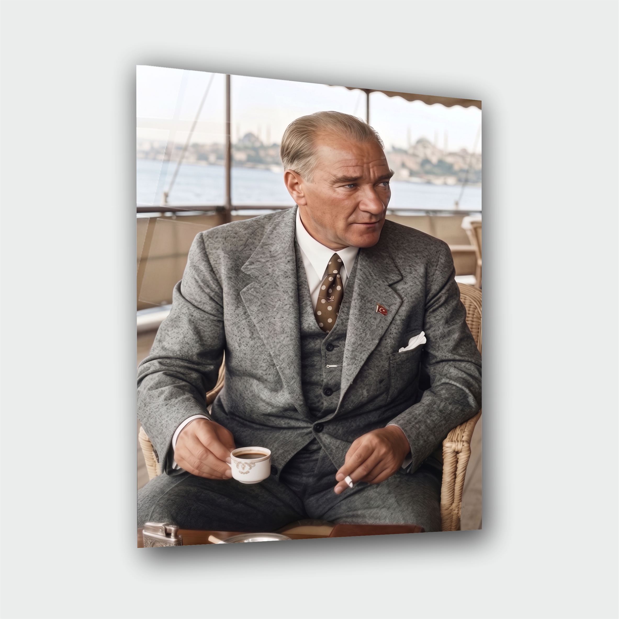 Atatürk Cam Tablo – Çerçevesiz UV Baskı - Görsel 3